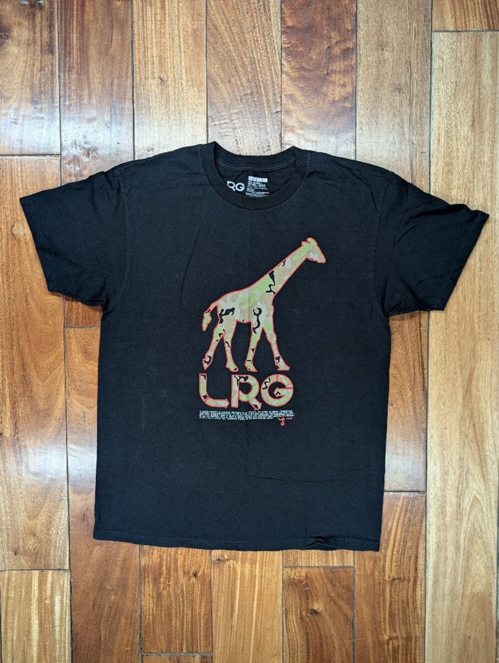 LRG Retro Camo Giraffe Streetwear T-shirt (L)